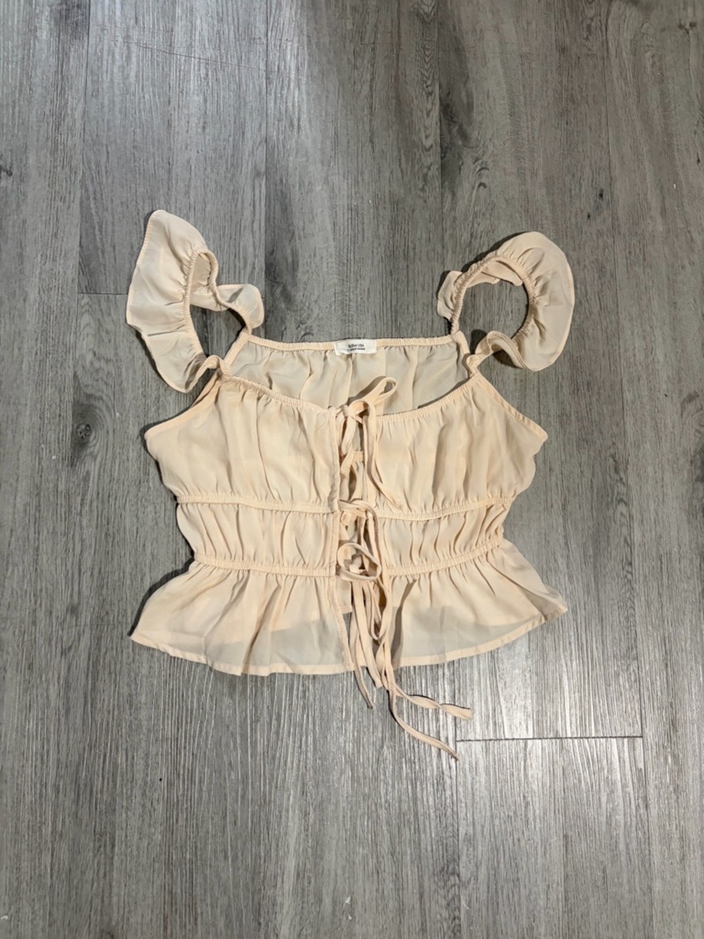 Ruffled Tie-Front Crop Top
